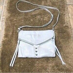 Vtg $298 Botkier Trigger Sky Blue Glitter Nubuck Leather Crossbody Purse 10X8 EC